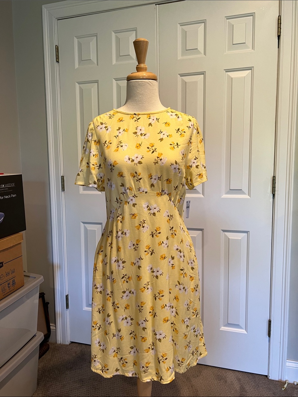 Old Navy Yellow Floral Midi Dress